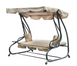 Качели садовые 2в1 с навесом и подстаканниками 210x120x170 см GardenLine KRE0759, 260кг. сталь, водонепроницаемая бежевая ткань. Качеля 3-местная для дачи и двора KRE0759 фото 4