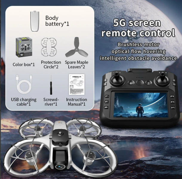 Квадрокоптер ZHRC Z4 WiFi FPV с экраном 4.3", двойная камера, обход препятствий 360&deg;, бесколлекторный дрон 8545545454 фото