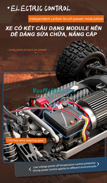 Машинка на пульті 18108 PRO 1:18 позашляховик 4WD, 50 км/год повний привід, 25 хв, безколекторний двигун, LED світло 34567-lh 18108 pro фото